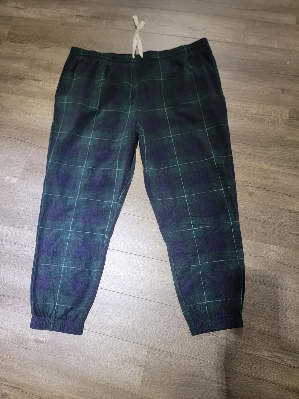 Joe Fresh Dark Green & Navy Plaid Drawstring Joggers